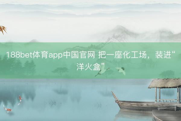 188bet体育app中国官网 把一座化工场，装进“洋火盒”
