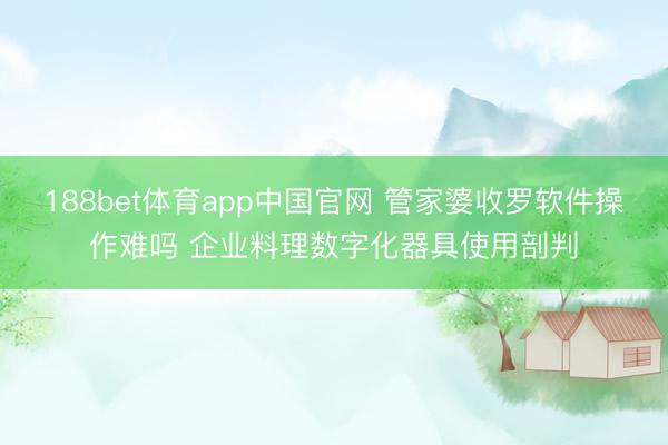 188bet体育app中国官网 管家婆收罗软件操作难吗 企业料理数字化器具使用剖判