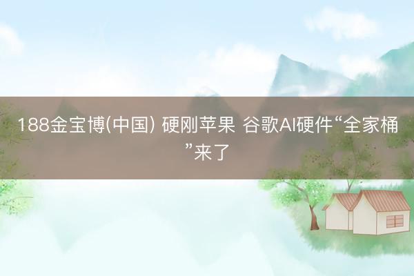 188金宝博(中国) 硬刚苹果 谷歌AI硬件“全家桶”来了