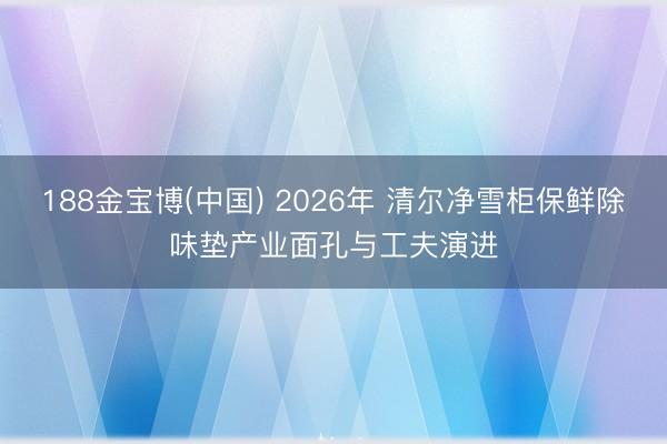 188金宝博(中国) 2026年 清尔净雪柜保鲜除味垫产业面孔与工夫演进