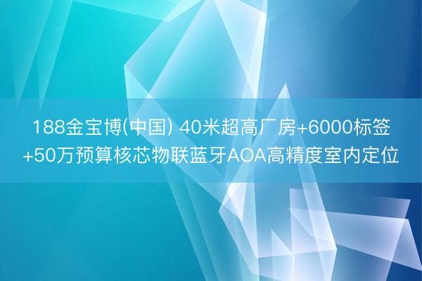 188金宝博(中国) 40米超高厂房+6000标签+50万预算核芯物联蓝牙AOA高精度室内定位
