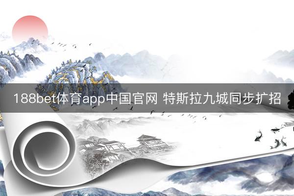 188bet体育app中国官网 特斯拉九城同步扩招