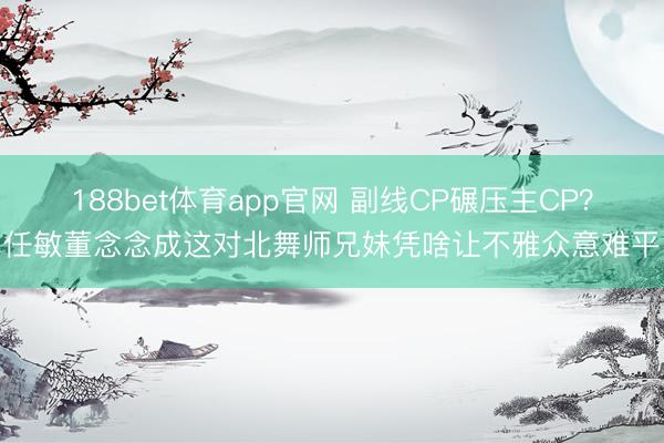 188bet体育app官网 副线CP碾压主CP？任敏董念念成这对北舞师兄妹凭啥让不雅众意难平